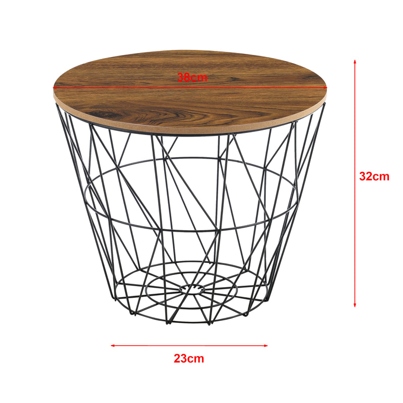 Målskitse Metal kurv sidebord Codogno sæt af 2 i forskellige farver farver en.casa