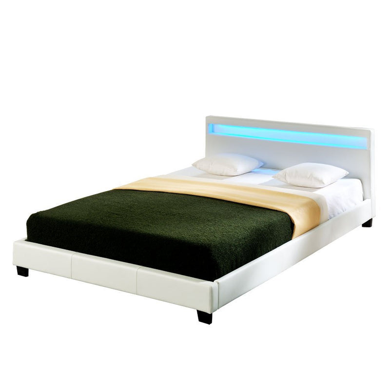 Målskitse Corium® Dobbeltseng med LED-belysning Paris - i forskellige størrelser og farver