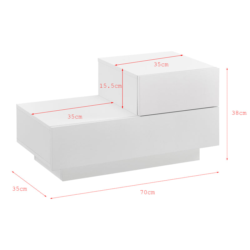Målskitse Sidebord Sebokeng højre 38x70x35 cm i forskellige farver farver en.casa