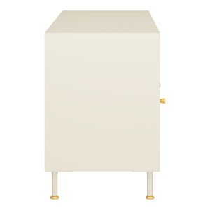 TV-møbel Lindau stål 120x40x59 cm cremehvid [en.casa]