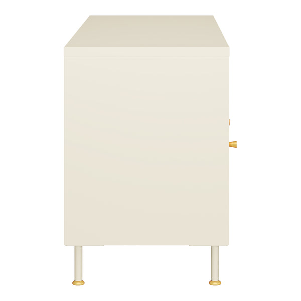 TV-møbel Lindau stål 120x40x59 cm cremehvid [en.casa]