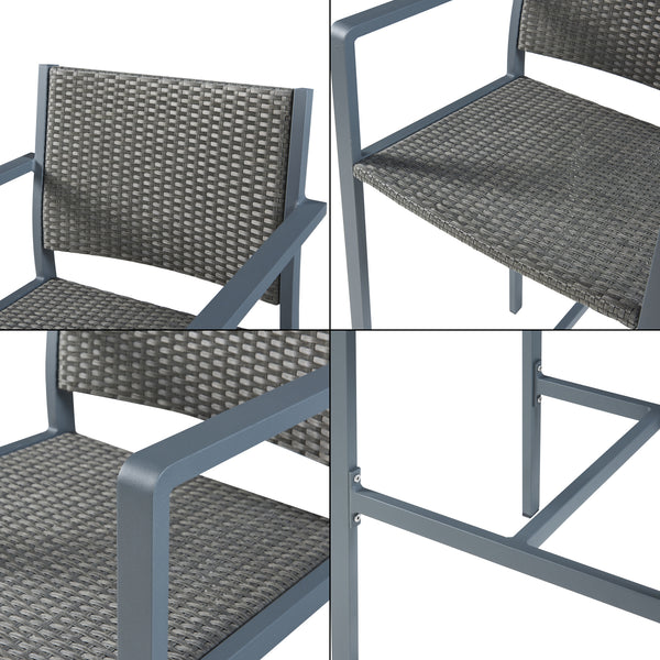 Juego de bistró Avise 1 mesa de bar con 2 taburetes altos - Antracita/Gris oscuro [casa.pro]