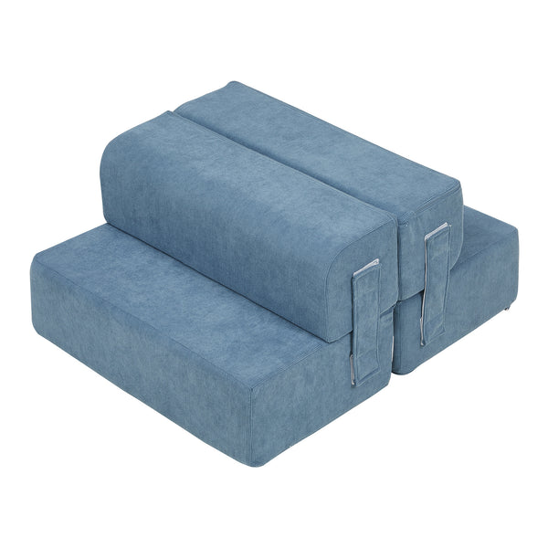 Kæledyrstrappe Joelerhatra 4-delt 45x50x45 cm Cord Blue [en.casa]