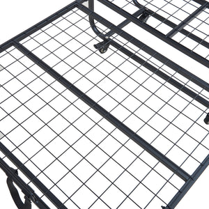 Metalfoldeseng Lustendi med madras 200x90cm sort/eg-look [en.casa].