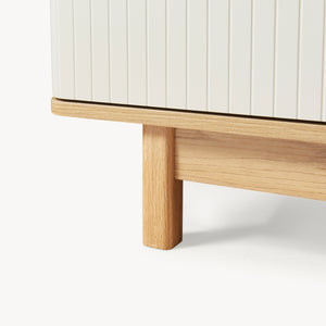 TV-møbel Ferrersp med 2 døre 140x40x45 cm egetræslook/sandfarver [en.casa].