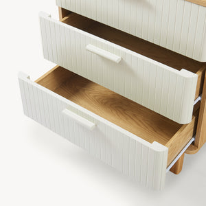 Kommode Ferrersp med 3 skuffer 70x60x40 cm egetræslook/sandfarver [en.casa]