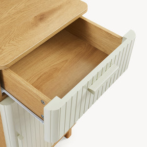Badeværelsesskab Ferrersp 80x40x35 cm egetræslook/sandfarver [en.casa]