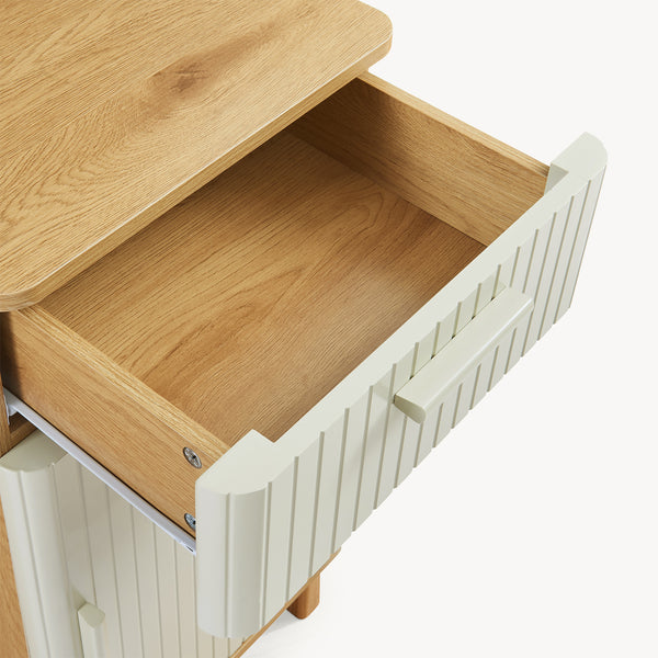 Badeværelsesskab Ferrersp 80x40x35 cm egetræslook/sandfarver [en.casa]