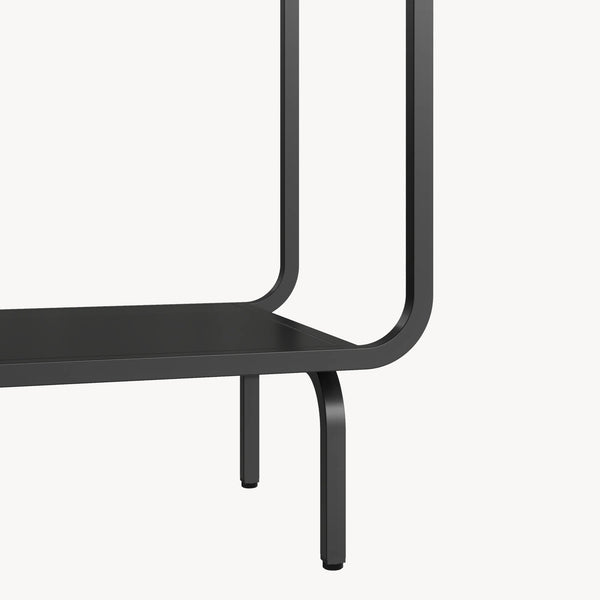 Bogreol Færder stål 145x76x33 cm sort [en.casa]