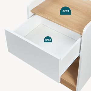 Sengebord Kuorshare 55x42x37 cm hvid/eg-look [en.casa]