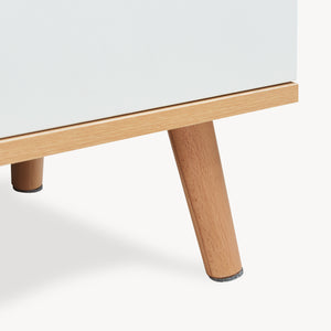 TV-møbel Bordkak 140x30x45 cm egetræslook/hvid [en.casa]