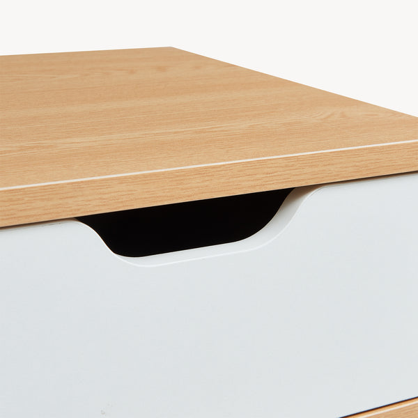 Sengebord Bordkak 55x48x30 cm egetræslook/hvid [en.casa]