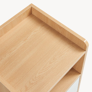 Sengebord Bordkak 45x36x34 cm egetræslook/hvid [en.casa]