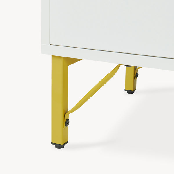 Sideboard Reyri 90x80x35 cm Hvid/Guldfarvet [en.casa]