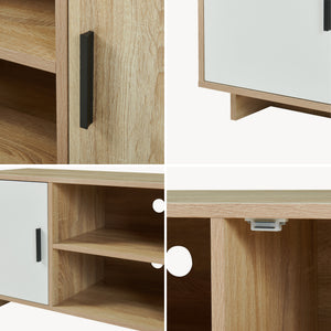 Tv-skab Kenta 120x39x52 cm Sonoma-eg-look/hvid [en.casa]