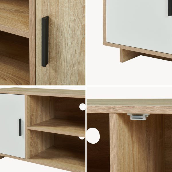 Tv-skab Kenta 120x39x52 cm Sonoma-eg-look/hvid [en.casa]