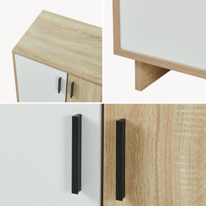 Skab Kenta 90x60x35 cm Sonoma-eg udseende/hvid [en.casa]