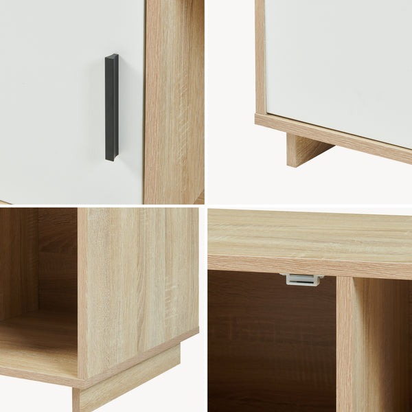 Sofabord Kenta 80x45x40 cm Sonoma-eglook/ hvid [en.casa]