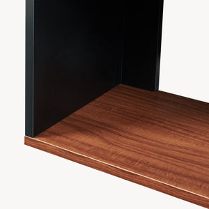 Sidebord Trond 80x29x60 cm Sort/Valnøddetrælook [en.casa]