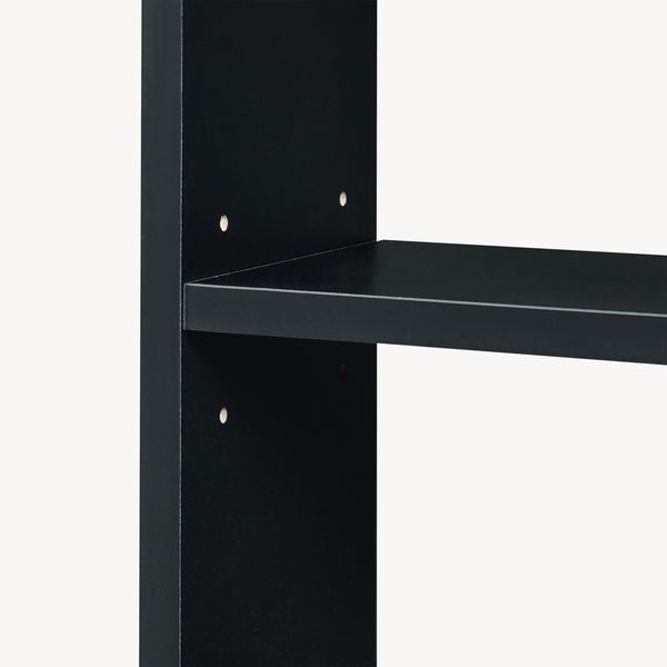 Toiletrulleholder Trond 60x40x16 cm Sort/Valnøddeudseende [en.casa]