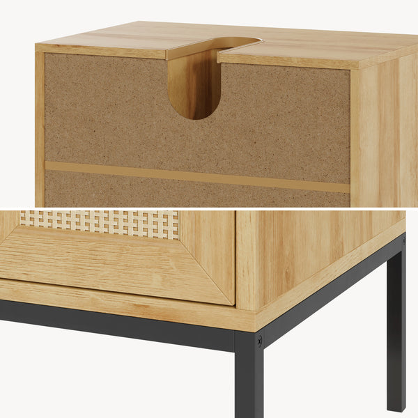 Vaskeskab Marhasa 60x60x40 cm Eg-look/Sort [en.casa]