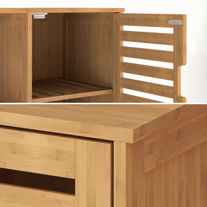 Skabsskab Hakseri 2 dele 87x99x33 cm Bambus Natur [en.casa]