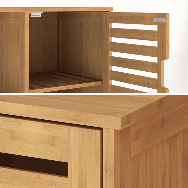 Skabsskab Hakseri 2 dele 87x99x33 cm Bambus Natur [en.casa]