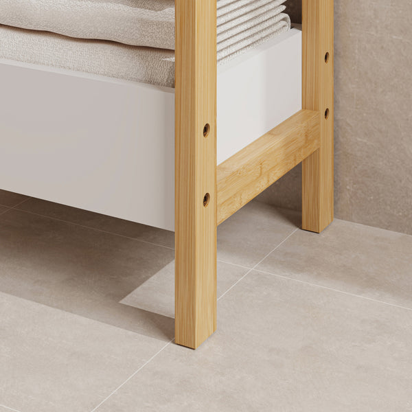 Badreol Anun med 3 niveauer 75x28x20 cm bambus natur/hvid [en.casa]