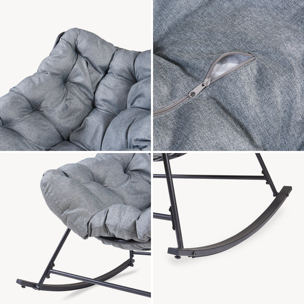 Kurvestol Villeneuve 85x90x91 cm Sort/Grå [en.casa]