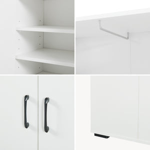 Garderobeskab Chalvefted 175x60x35 cm Hvid [en.casa]