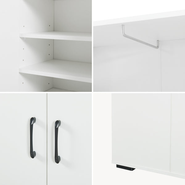 Garderobeskab Chalvefted 175x60x35 cm Hvid [en.casa]