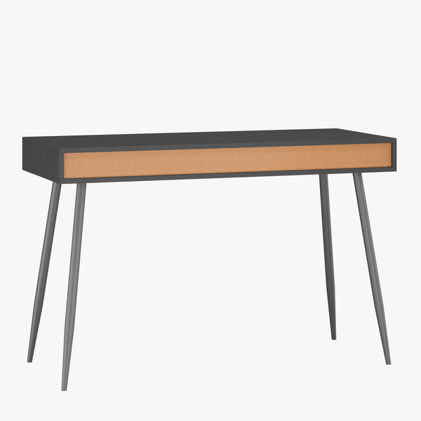 Skrivebordsskammel 115x48x76 cm Sort/Valnøddetrælook [en.casa]