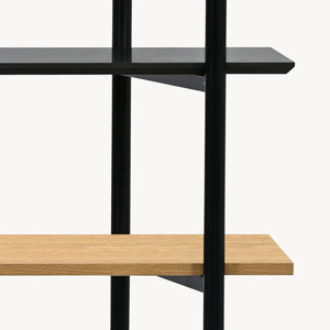 Bogreol Kappespoo 124x80x35 cm Sort/Egeoptik [en.casa]
