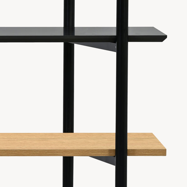 Bogreol Kappespoo 124x80x35 cm Sort/Egeoptik [en.casa]