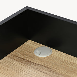 Skrivebord Kappespoo 84x80x50 cm Sort/Ege-look [en.casa]