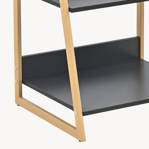 Reol Kuomi 84x53x47 cm Beige/Mørkegrå [en.casa]