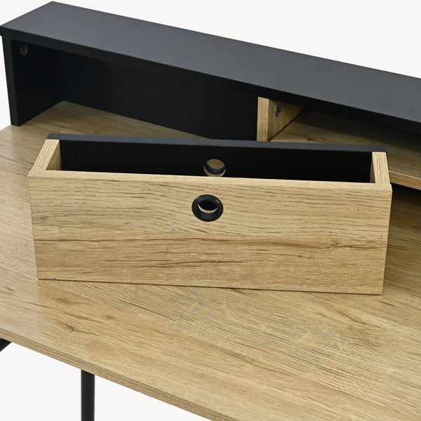 Skrivebord Var 93x90x50 cm Sort/Egeoptik [en.casa]