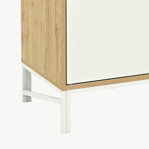 Kommode Kerrköndam 94x76x40 cm Eglook/ Hvid [en.casa]