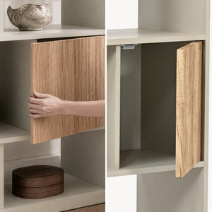 Bogreol Karena 112x70x30 cm Cremehvid/Ege-look [en.casa]