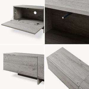 TV-skab Kapipimso med 3 klapper 194x31x37 cm egetræslook, grå [en.casa]