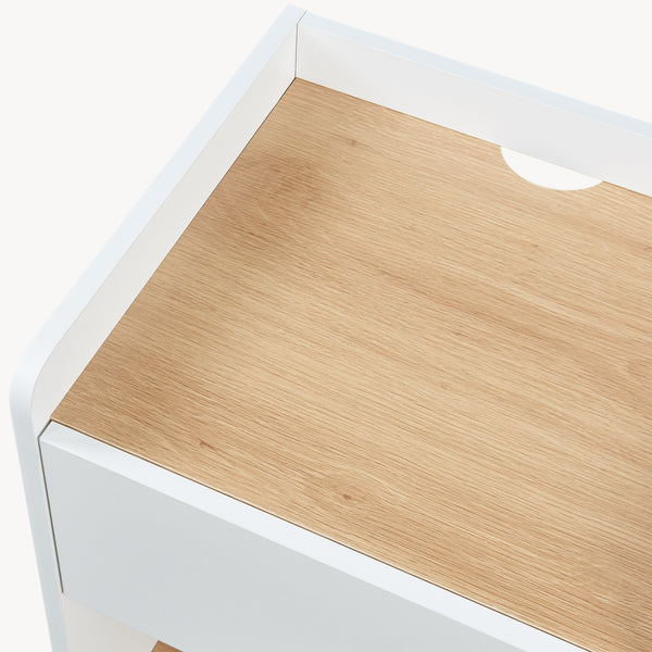 Sengebord Kuorshare 55x42x37 cm hvid/eg-look [en.casa]