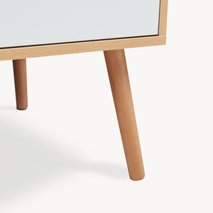 Sofabord Bordkak med skuffe 100x48x45 cm egetræslook/hvid [en.casa]