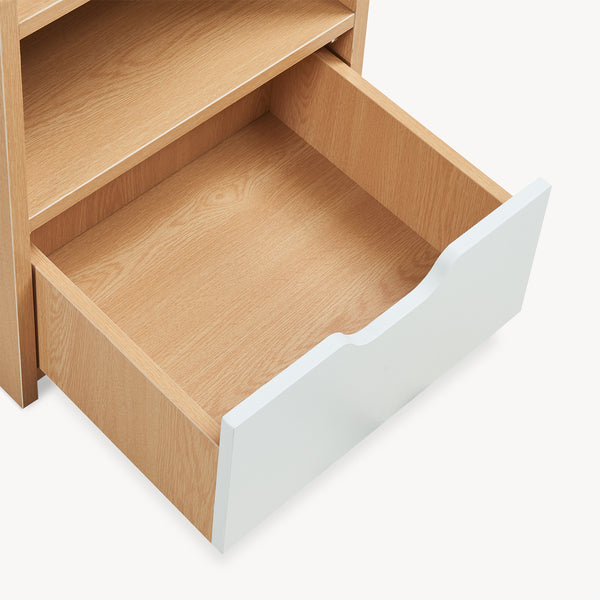 Sengebord Bordkak 45x36x34 cm egetræslook/hvid [en.casa]