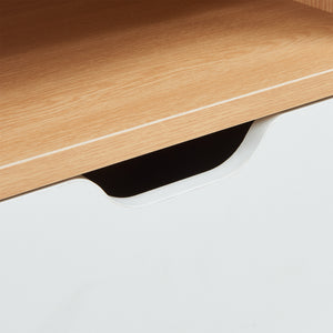 Sengebord Bordkak 75x35x30 cm egetræslook/hvid [en.casa]