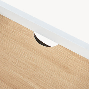 Sengebord Kuorshare 55x42x37 cm hvid/eg-look [en.casa]