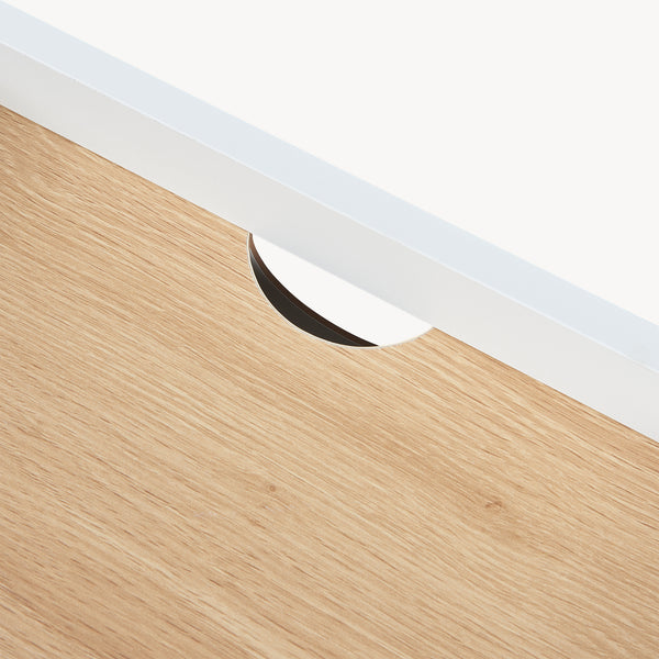 Sengebord Kuorshare 55x42x37 cm hvid/eg-look [en.casa]