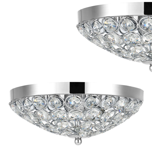 [lux.pro]® Loftlampe Softila - 2xG9 max. 28W - aluminium - kromfarvet