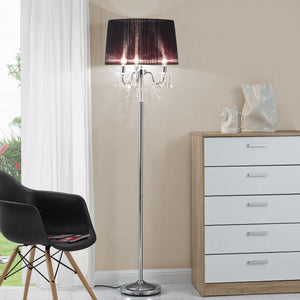 [lux.pro]® Standerlamper - Noble Black 3xE14 - 40W - sort, krom 