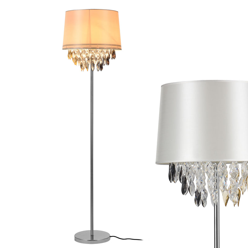 Målskitse [lux.pro]® Standerlamper - Royality 1xE27 - 60W - hvid, krom 