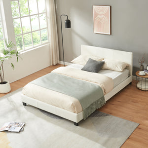Kunstlæderseng Albacete 140x200 cm Hvid Corium